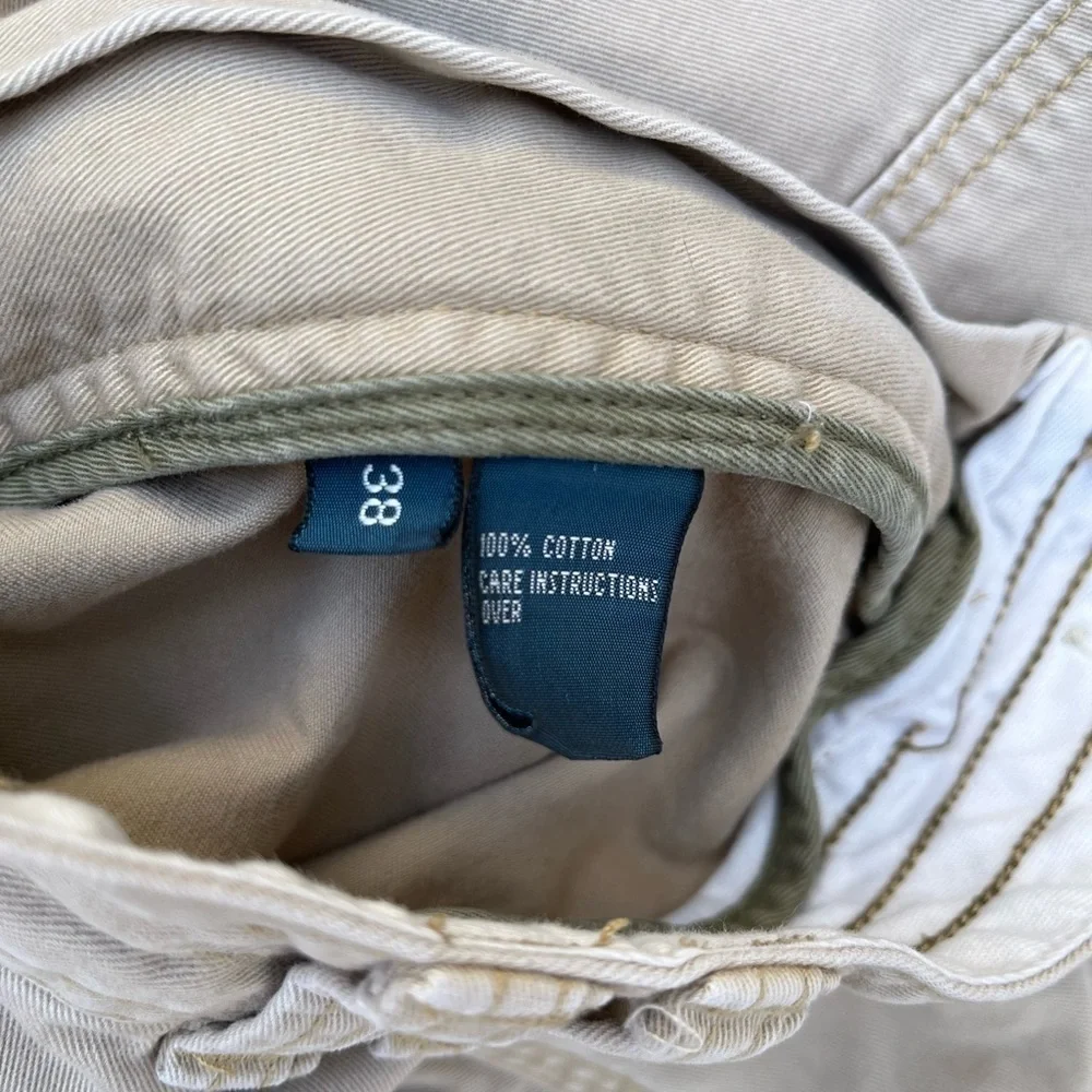 Men's‎ Vintage Polo Ralph Lauren Shorts Beige Cargo 38 Preppy Casual Beach TIKI